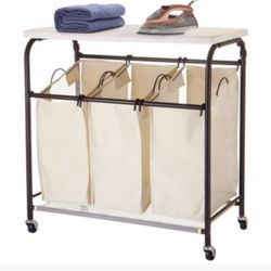 Laundry Hamper 3-Sorter Cart