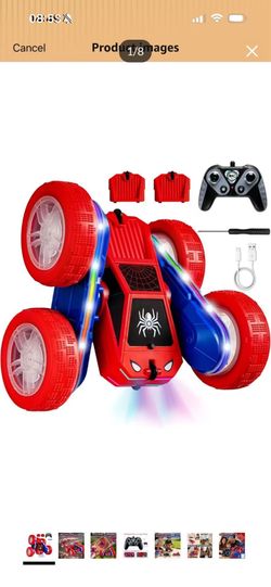 Brand new in box Spider Remote Control Car 4WD 360° Flips RC Stunt Car Toys Cyber-Inspired Double-Sided Drift Rc Cars with LED Lights 2 Rechargeable C