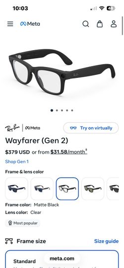 Ray-Ban Meta Wayfarer Gen  2 Smart Glasses
