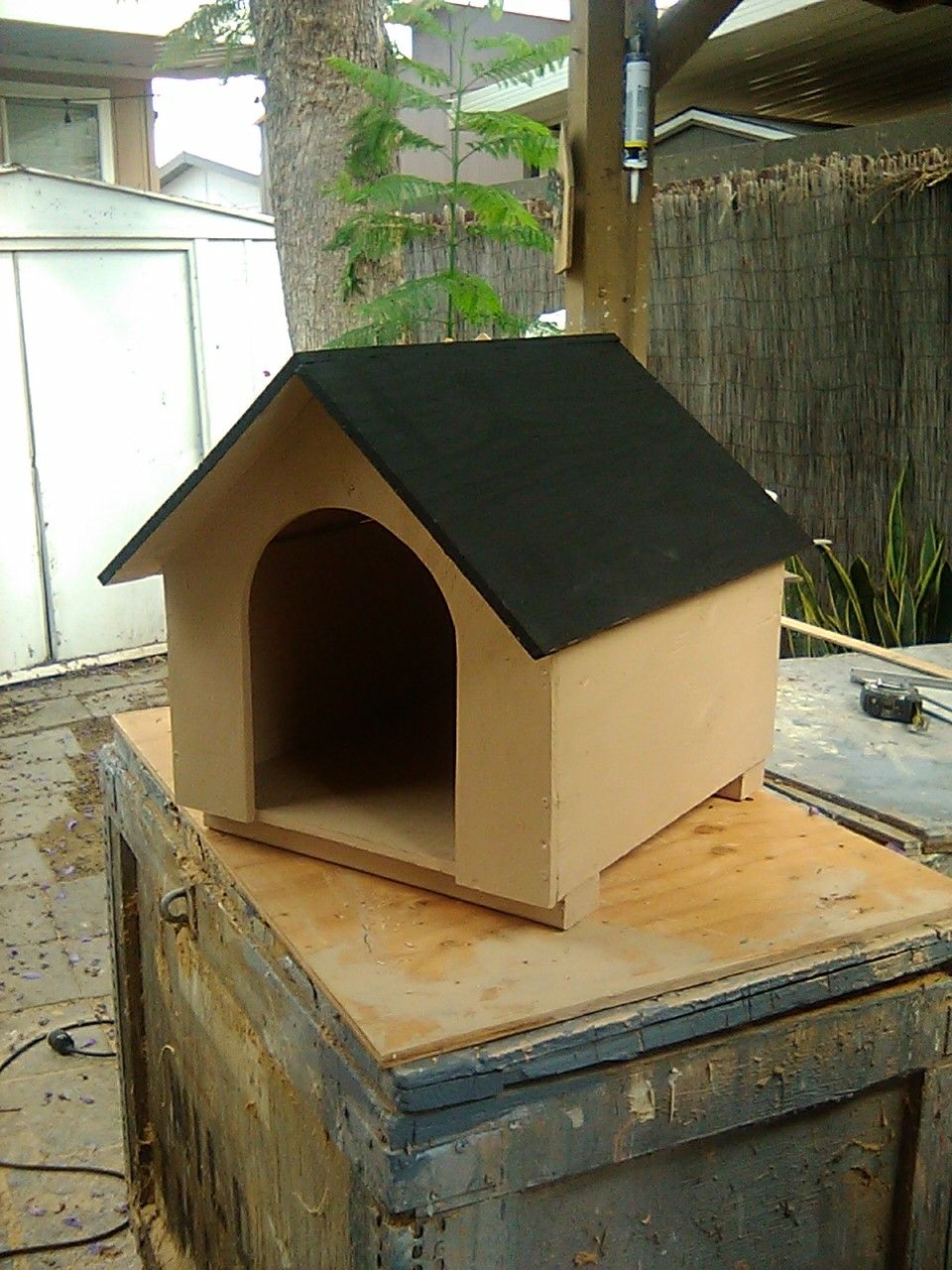 New small wood dog house