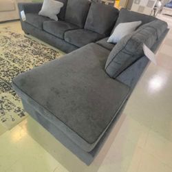 AP- Slate Gray Cozy Sectional Couch With Chaise/ Fast Delivery - Financing 