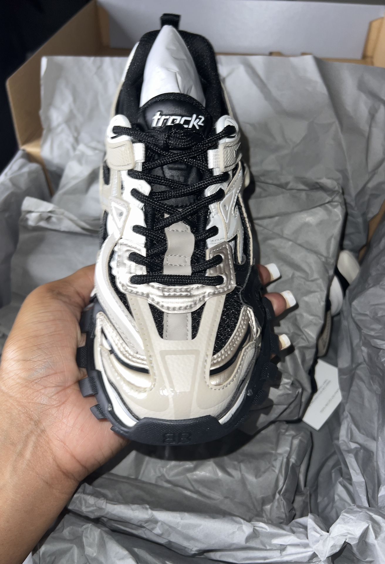 Balenciaga, Track.2 Sneaker, Beige/Black, Kids 32