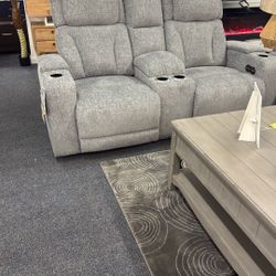 Power Recliner Loveseat Storage And Storage Console furniture mattress appliance 0-99 down no credit needed no intrest financing available deals 