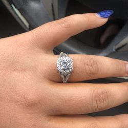Sterling Silver Engagement Ring 