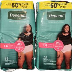 Depend Underwear Large 28count Bundle