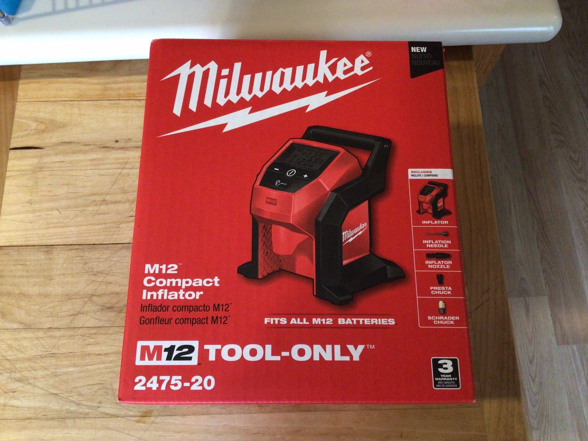 Milwaukee M12 Compact Inflator . Brand NEW . Tool Only .