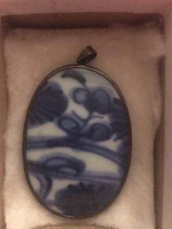 Antique Blue and White Chinese Porcelain Pendant