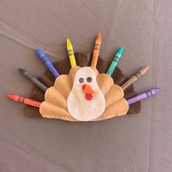 Felt Turkey Crayon Holder - Gift For Kids