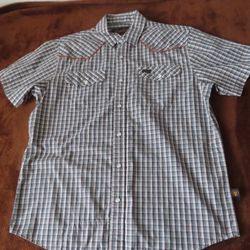 Howler Brothers H Bar B Pearl Snap Shirt size S Plaid Short Sleeve