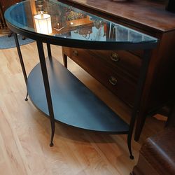 Half Round glass-top table