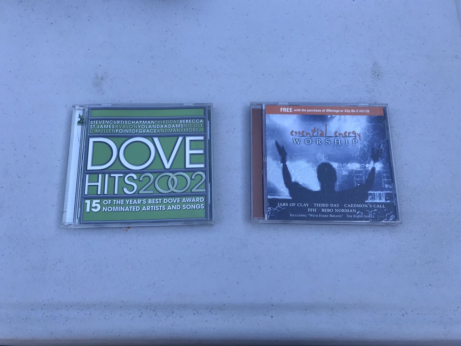 2 Christian music CD's, sold together. Dove Hits and Essential Energy Worship CD's
