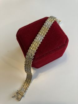 Gorgeous 925 And GF Italian Made 8” Bracelet