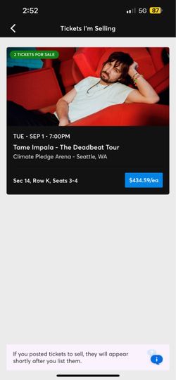 Tame Impala and Dominic Fike- Seattle Climate Pledge Arena September 1st