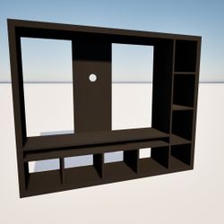 TV Storage Unit, Black-Brown 72x15 1/2x58 “