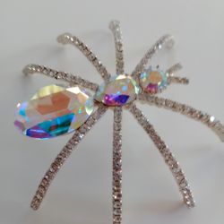 Glam Fab Rhinestone Spider Brooch