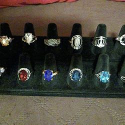 Nice Color Rhinestone Rings  Sizes 7 , 8 , 9  Each For $8