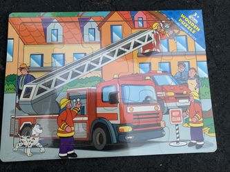 Firefighters Wooden Puzzle 11”x8.5” approximately