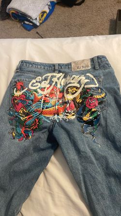 Ed hardy flarred pants