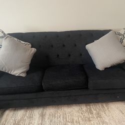 Navy Couches With 8 Pillows (2 Couches)