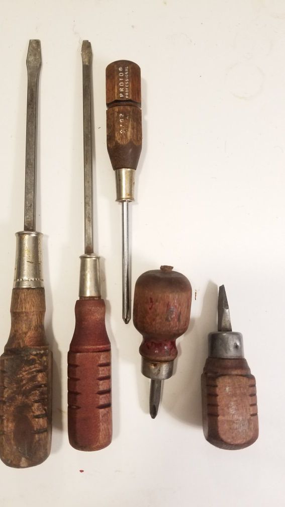 Antique Wood Handled Screwdrivers