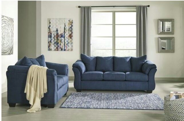 Darcy Blue Living Room Set