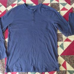 Patagonia Mens Daily Henley Long Sleeve Shirt Navy Blue Size XL