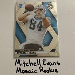Mitchell Evans Carolina Panthers TE Mosaic Rookie Card. 