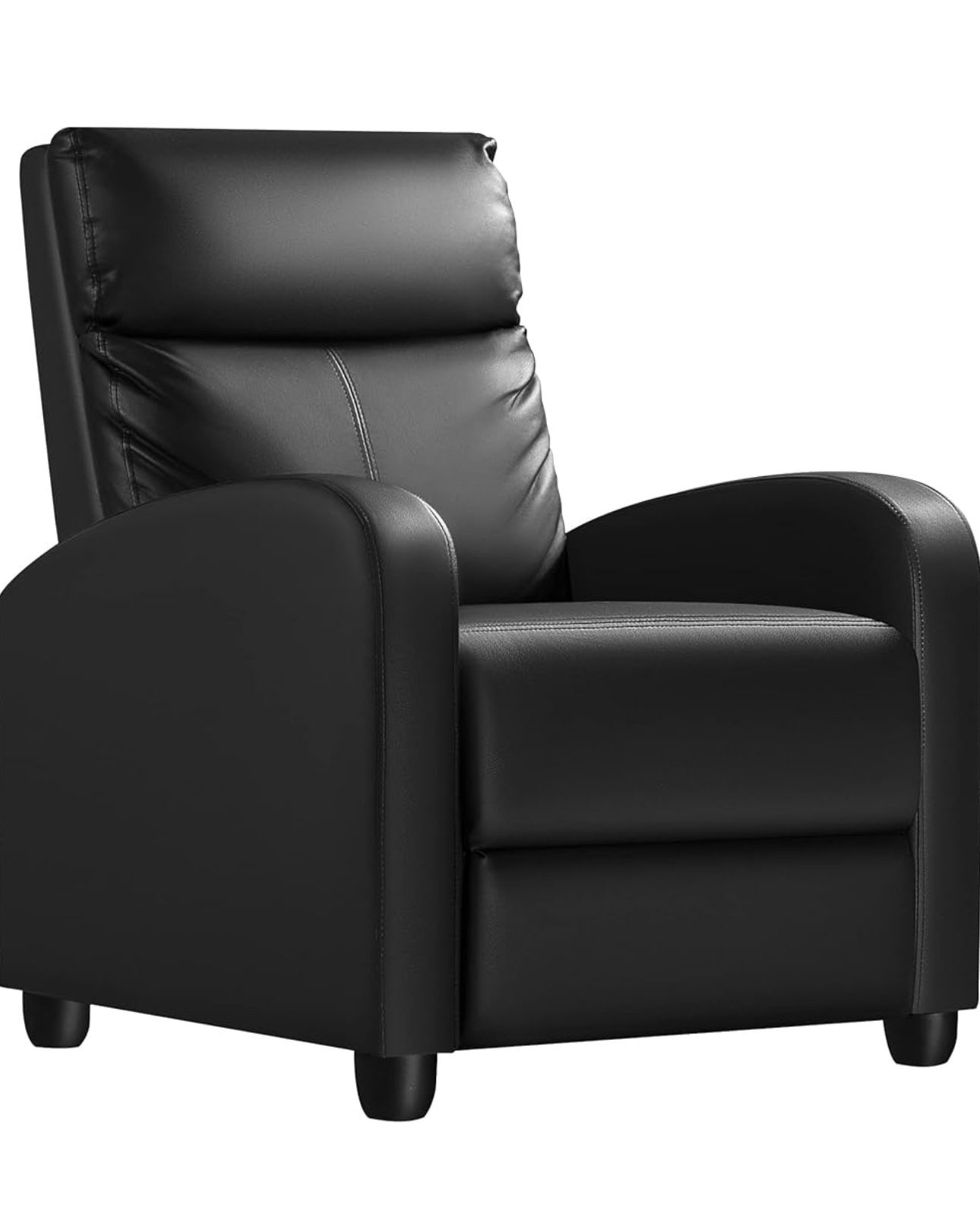 Homall Modern Recliner Chair Padded Seat Pu Leather for Living Room Single Sofa Recliner Seat Club Chair Home Theater Seating (Black)