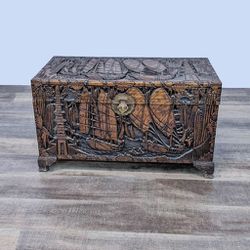 Antique Carved Chinese trunk