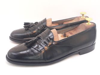 BRUNO MAGLI 'Overture' Men's Black Leather Shoes Tassel Loafers US 10.5 M Italy