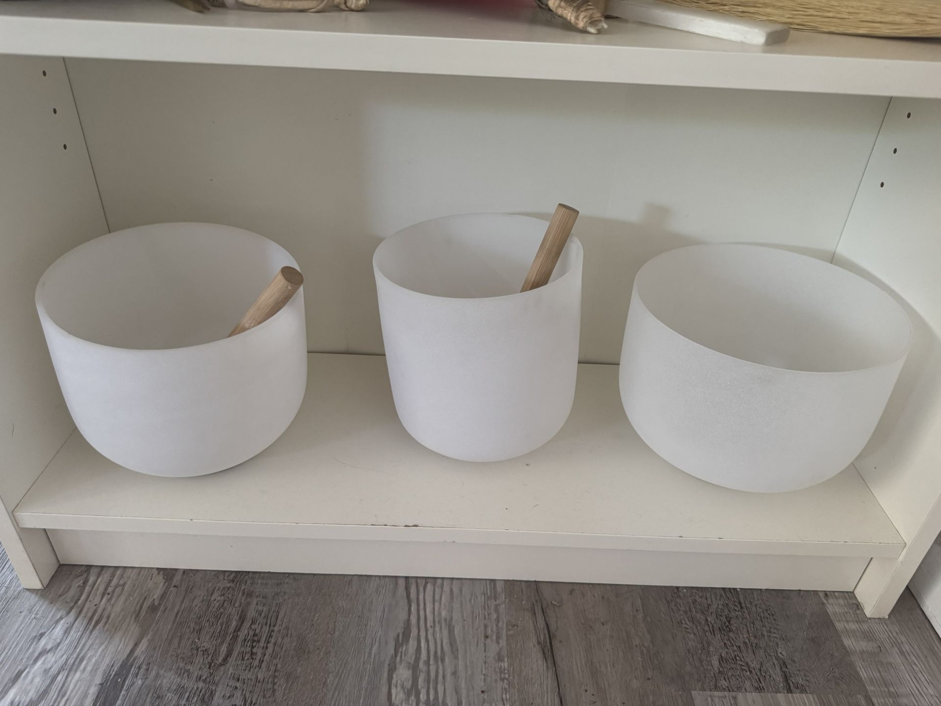 Set Of 3 Crystal Singing Bowls With Carry Case