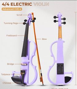 Vangoa Electric Violin 4/4 Full Size Silent Violin Set NEW