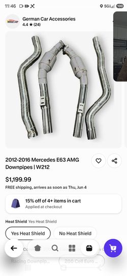 W212 e63 2012-2016 exhaust cat back and down pipes with heat shield and high flow cats