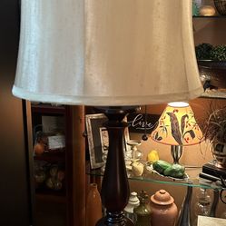 New..28 Inch Bronze Lamp With Double Lights 10x12 Lampshade