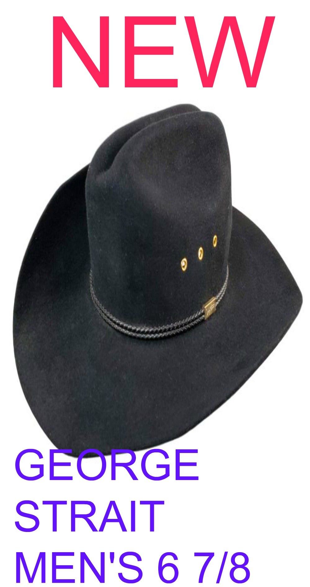 George Strait NEW 5X Beaver Resistol Hat Size 6 7/8 5X Beaver Felt Cowboy
