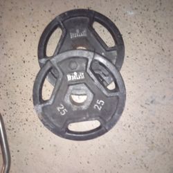 Bench Press Plates (2 Sets - 25 Lbs Per Plate)