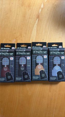 SecureBrite Set of 4 Sliding Magnifiers w/ LED Light