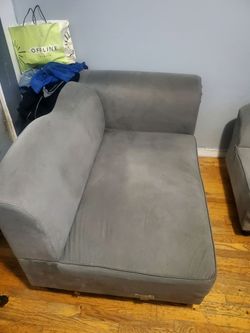 2 gray sofas