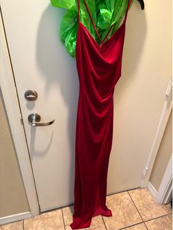 Red dress with slit