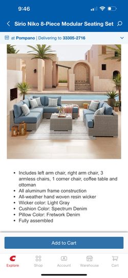 Costco Sirio Niko 8 piece Modular Outdoor Furniture for Sale in Oakland Park FL OfferUp
