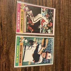 1976 Topps Mike Schmidt & Brooks Robinson Baseball Cards- Greatest 3rd Baseman Of All Time 