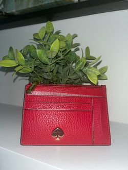 NWT Kate Spade Red Leather Card Holder Wallet