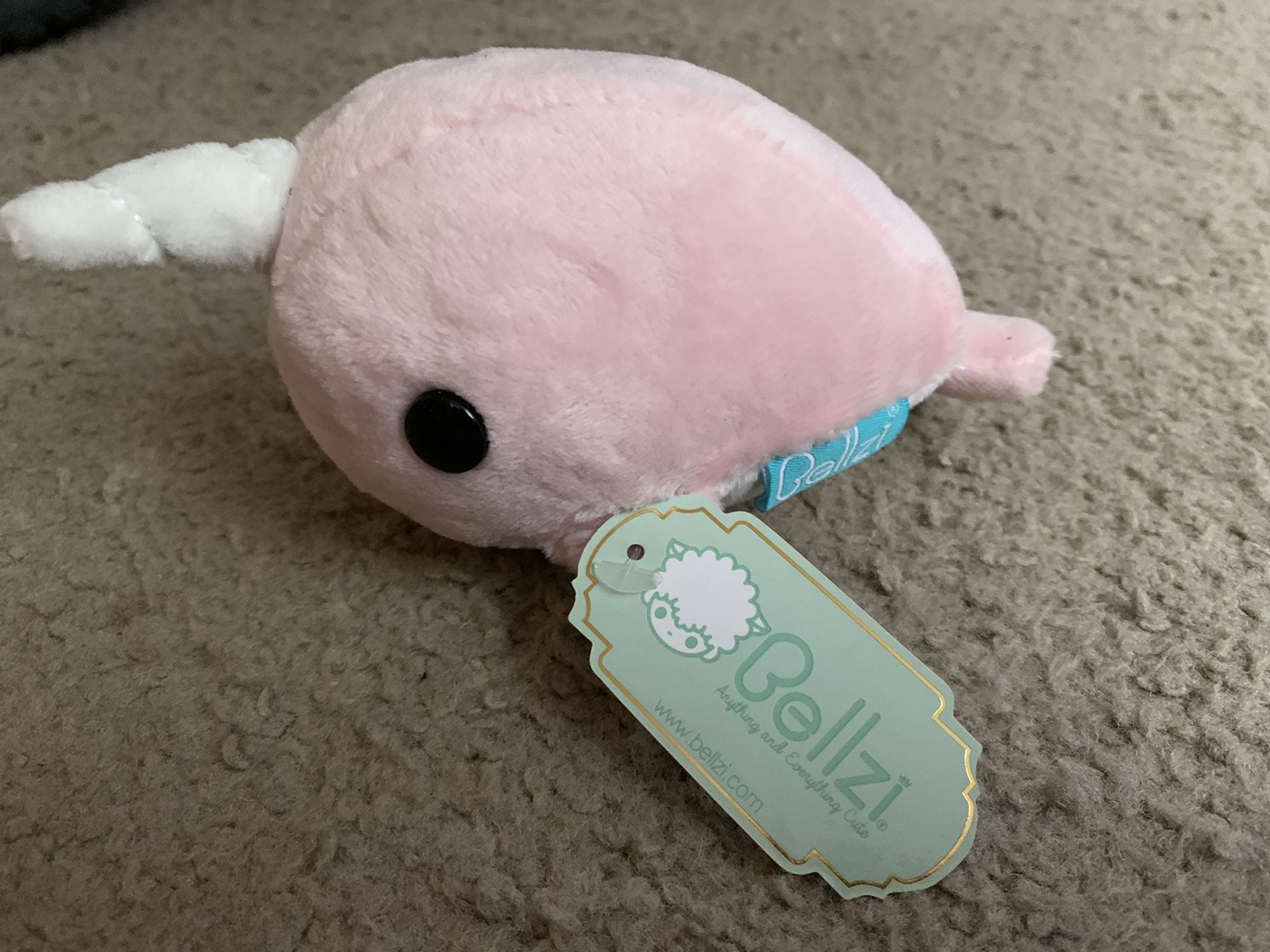Bellzi Narwhal Pink New With Tags Plush Stuffed Animal Cute