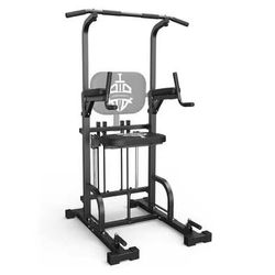 Sportsroyals Power Tower Pull Up Bar Station, 450LBS Stable Pull Up Dip Station for Home Gym Strength Training Equipment