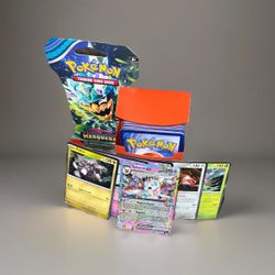 Pokemon Card Lot 100 Official TCG Cards With Sleeved Booster Pack