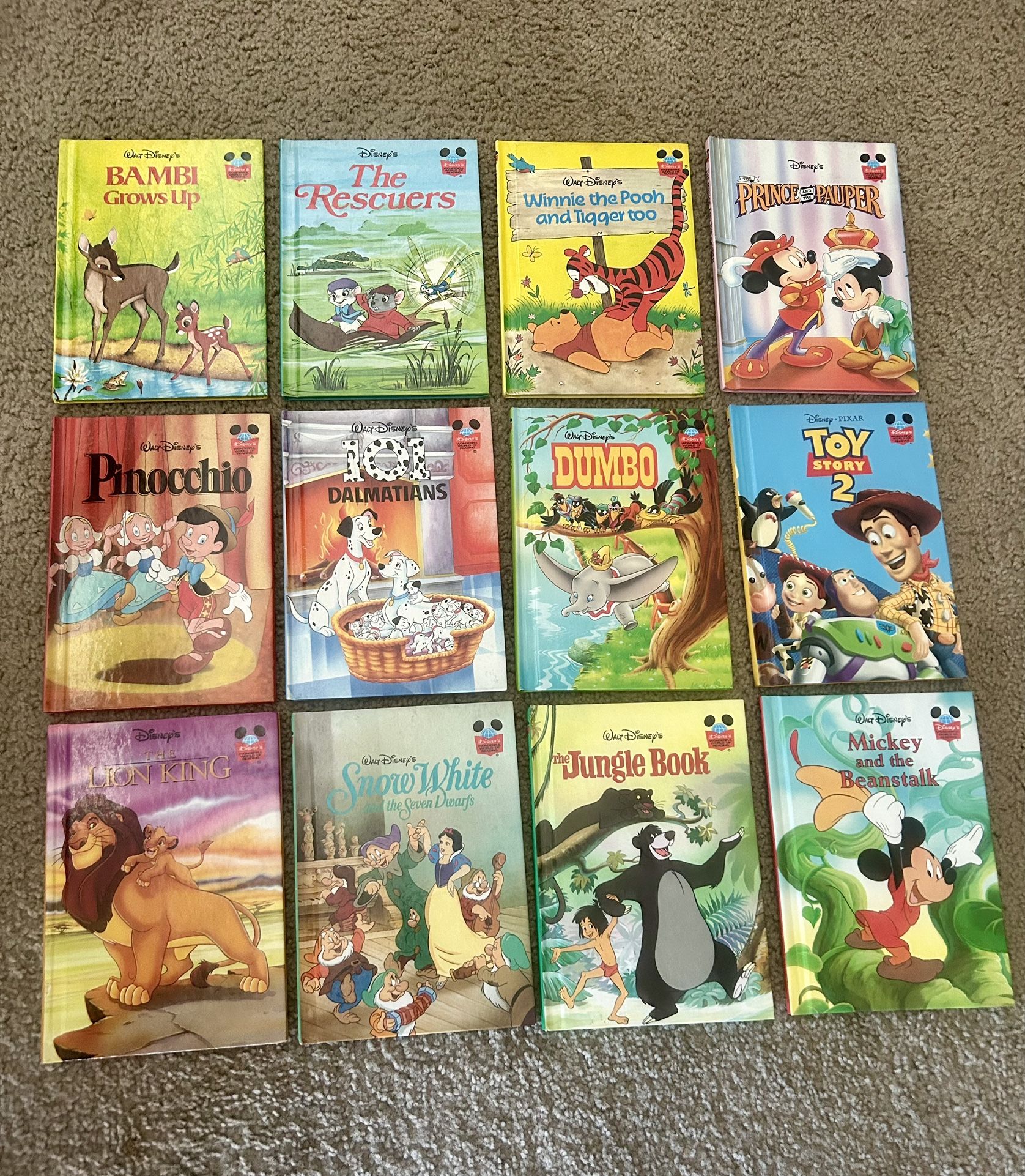 Wonderful World Of Disney Hardcover Book Collection of 12