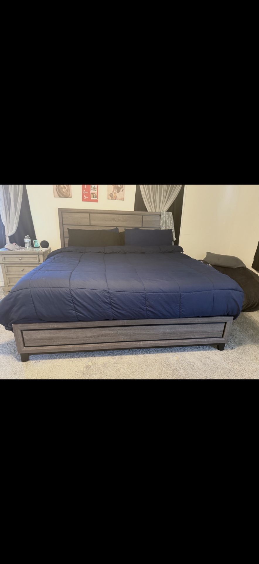 King Size Bed, With Box Spring