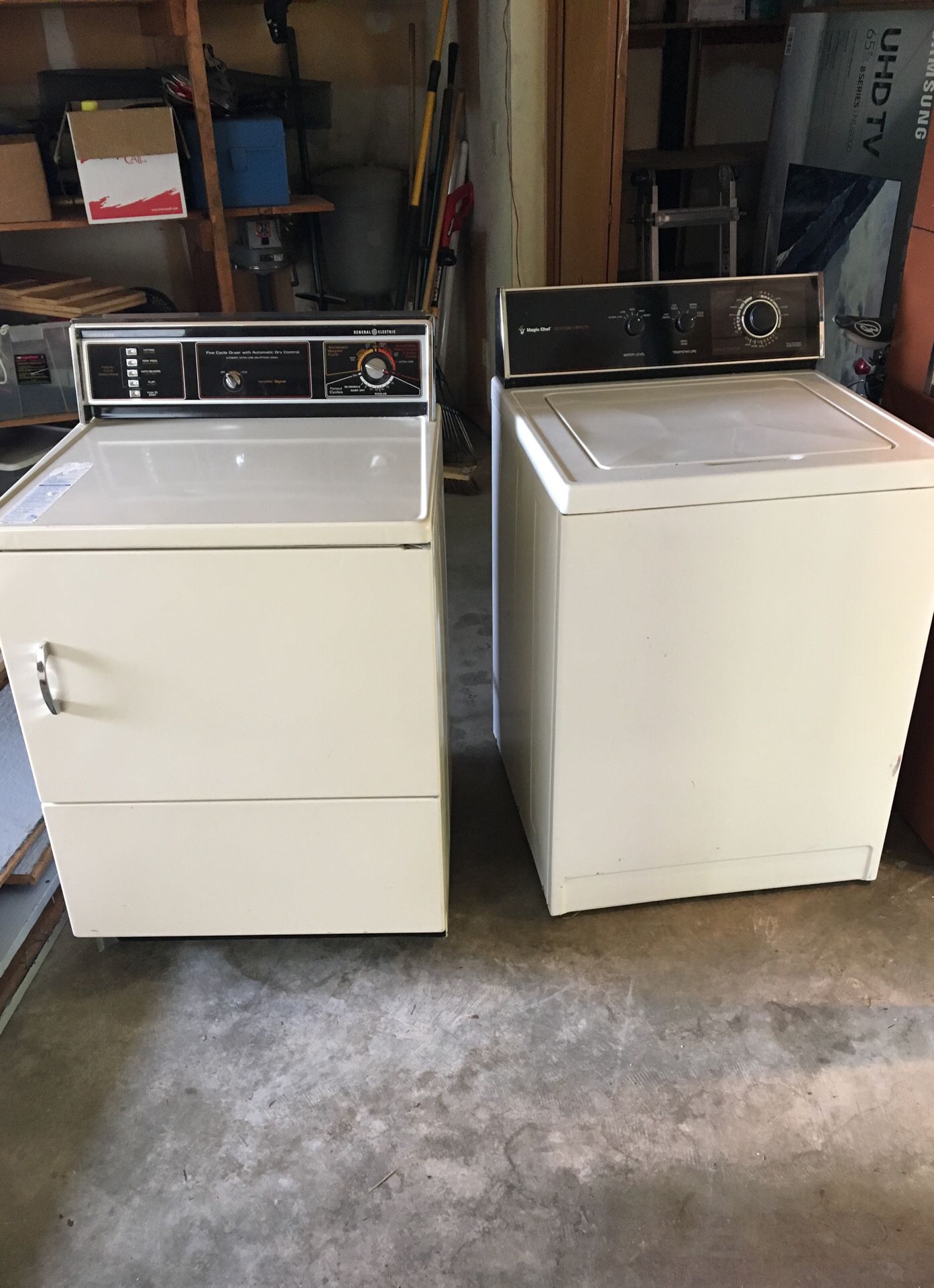 Old school washer and dryer. Works great