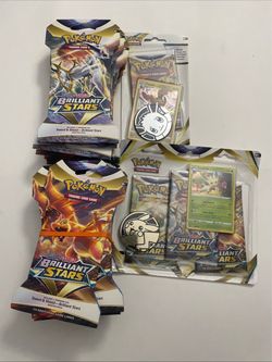 Pokemon TCG 22 Brilliant Stars Packs 1pack Blister And A 3 Pack Blister