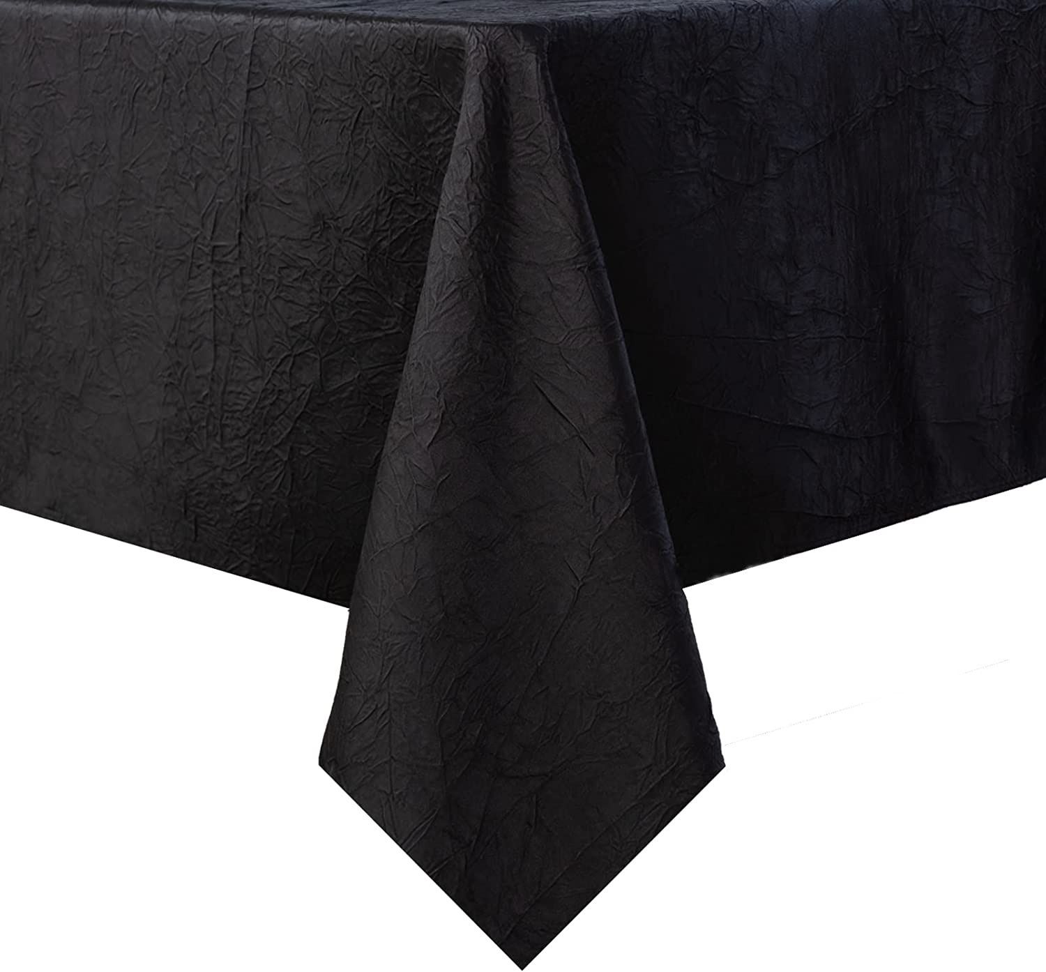 LAIERSEN White Wrinkled Textured Rectangle Tablecloth Modern Design Tablecloths Spill Proof Washable 60 x 84 Inches Table Cloth Soft Polyester Oblong